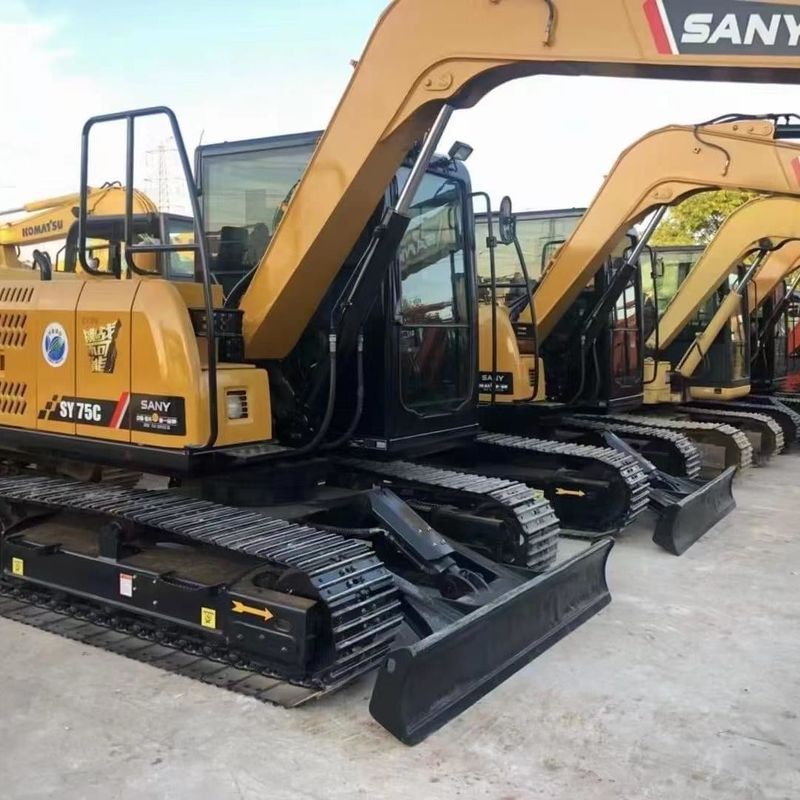 Excavadora de excavadora SANY Digger SY75 de segunda mano de 7,5 toneladas de tipo pequeño