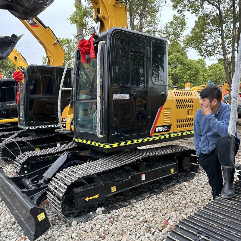 Excavadora SANY Digger SY95C de segunda mano de 9.5 toneladas de tamaño pequeño