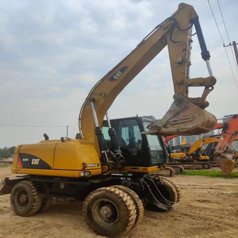 Excavadora de segunda mano original Cat M315D Excavadora de ruedas de 15 toneladas usada con cubo de 0,61m3