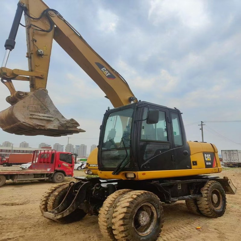 Excavadora de segunda mano original Cat M315D Excavadora de ruedas de 15 toneladas usada con cubo de 0,61m3